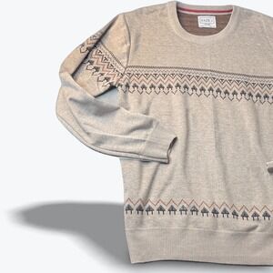 Faze 1 Fair Isle Sweater Kids XL 18 Pullover Tan Geometric Long Sleeve